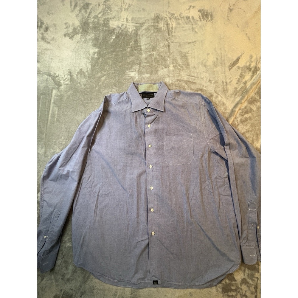 Allen Edmonds Mens Shirt XXL Blue White Stripe Button Up Long Sleeve Made In USA